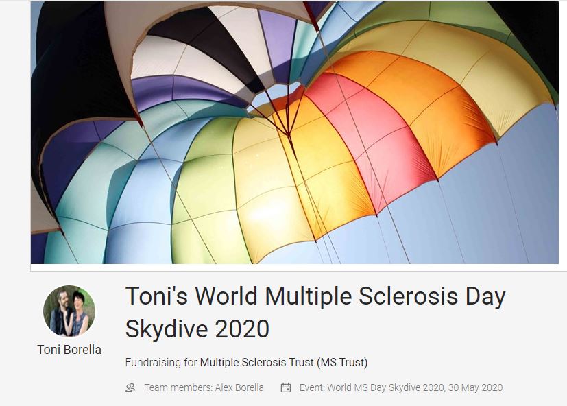 One of our team kick starts 2020 with a  SkyDive for World MS Day